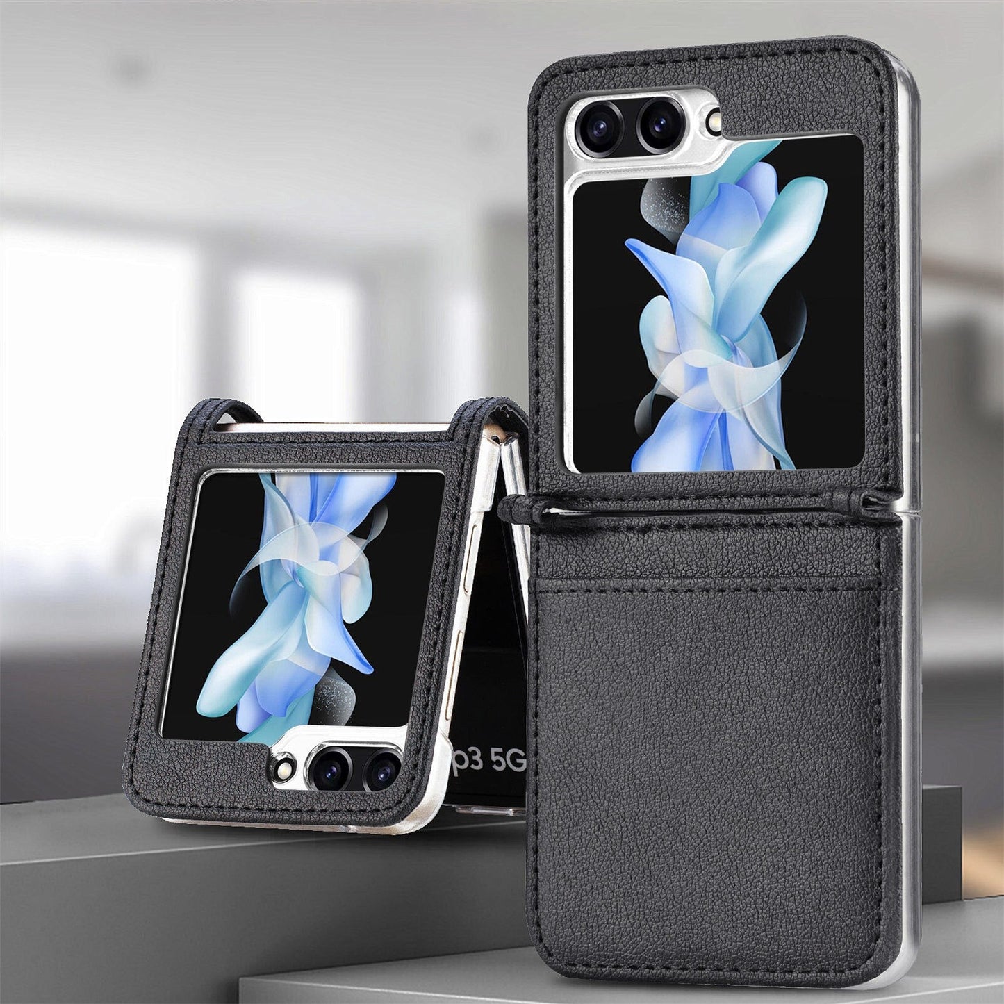 Leather Case with Card Holder For Samsung Galaxy Z Flip Series