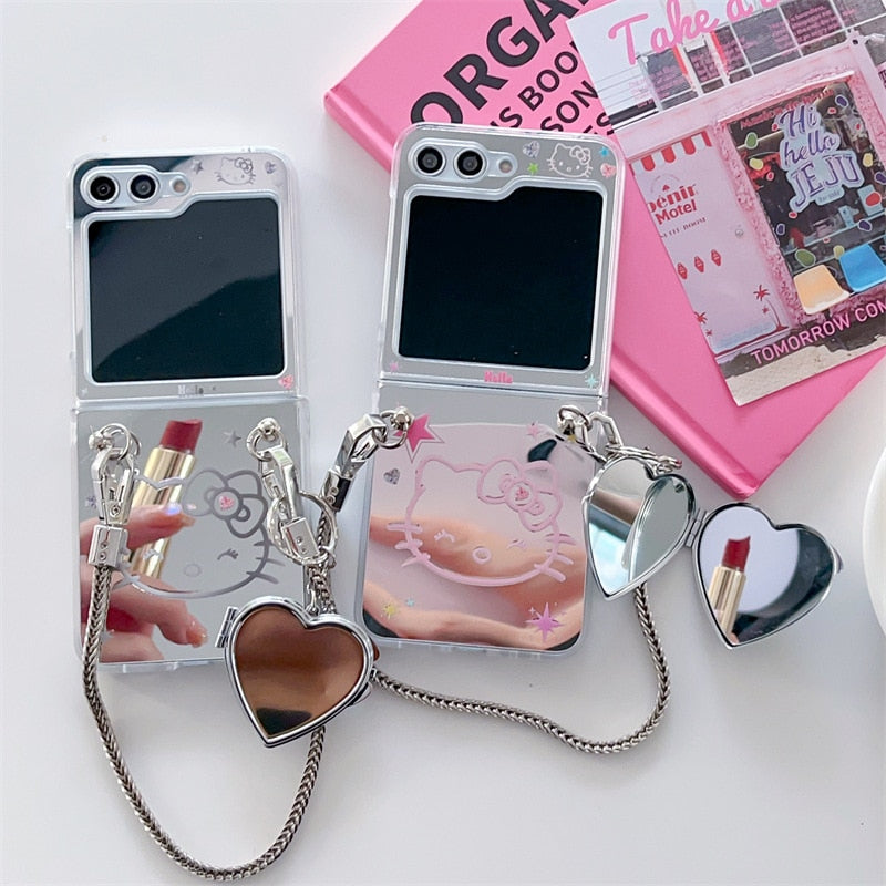 Cute Cartoon Mirror Case For Samsung Galaxy Z Flip