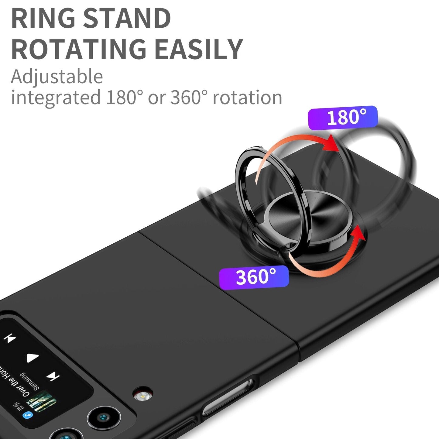Ultra Thin Case with Magnetic Ring Bracket for Samsung Galaxy Z Flip