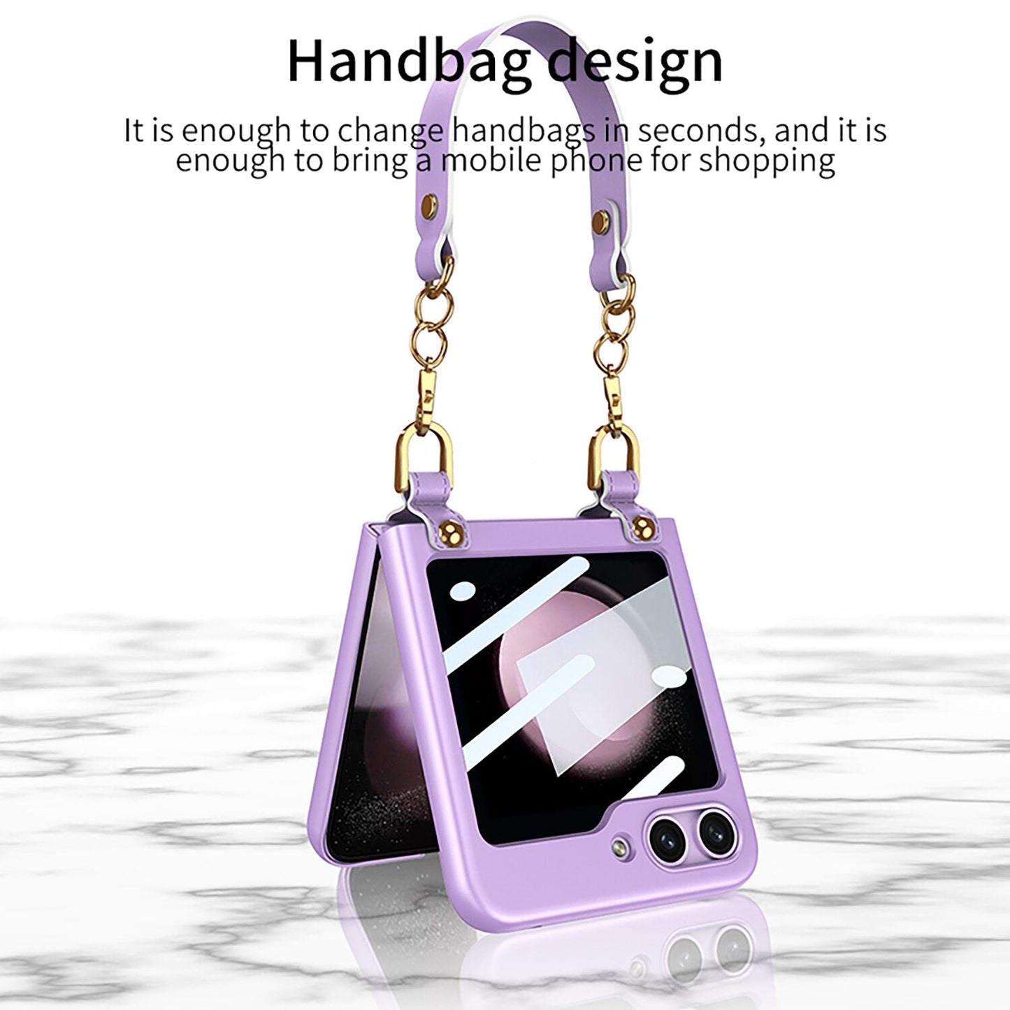 Electroplating Wrist Strap Case for Samsung Galaxy Z Flip Series