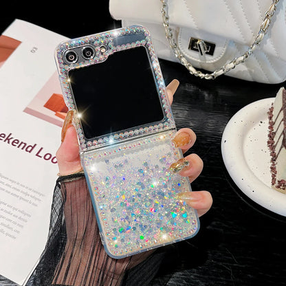 Cute Pearl Diamond Glitter Case for Samsung Galaxy Z Flip 4/5/6/7