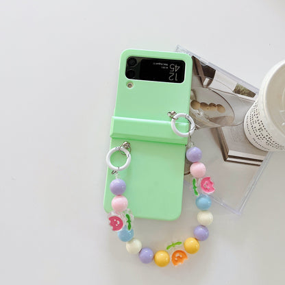 Cute Colorful Flowers Bracelet Phone Case For Samsung Galaxy Z Flip Series