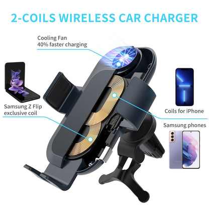 Dual Coil Car Wireless Charger For Samsung Galaxy Z Flip