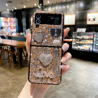 Luxury Heart Diamond Case for Samsung Galaxy Z Flip 7 & 6