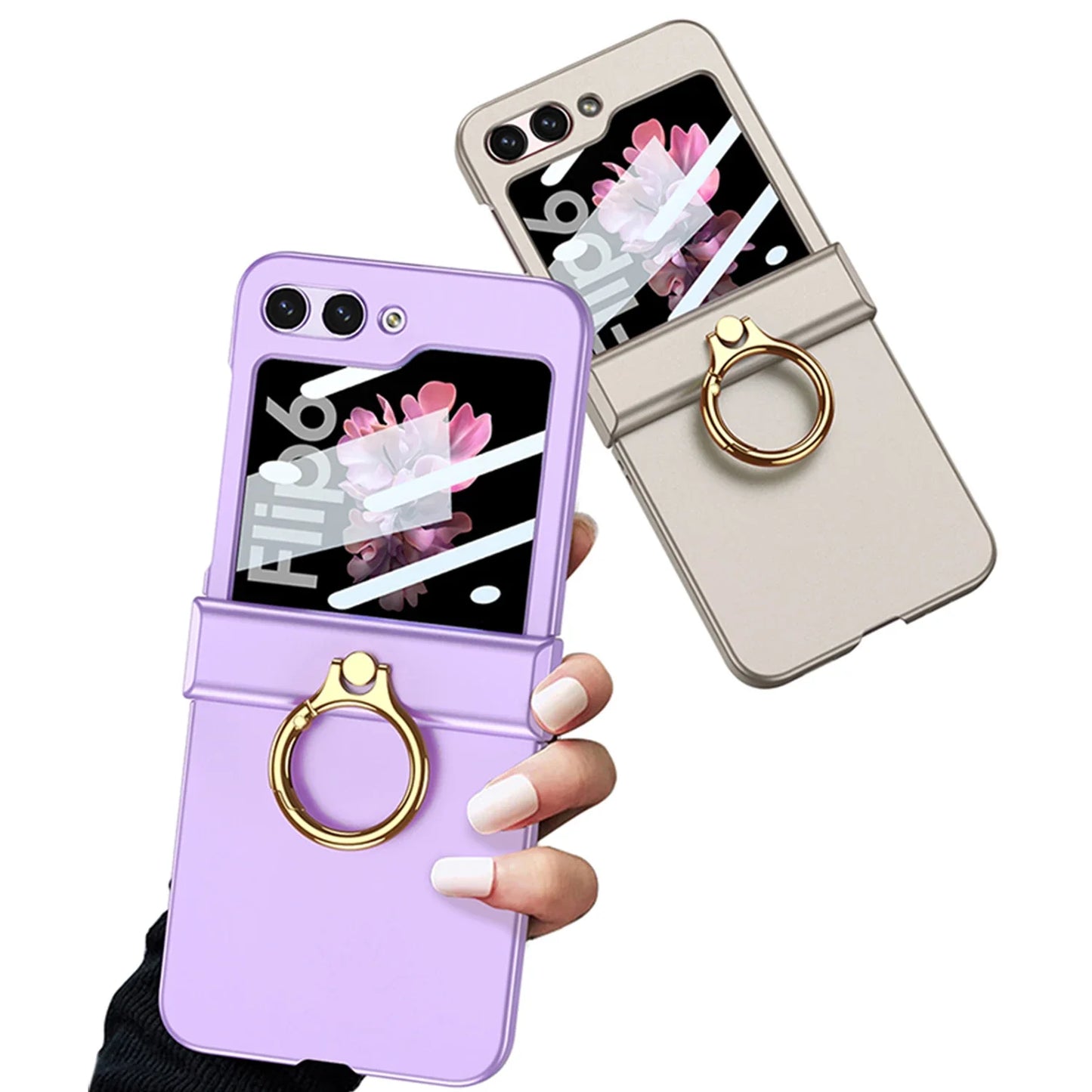 Ultra Thin Hard Case with Ring Holder for Samsung Galaxy Z Flip 7 & 6