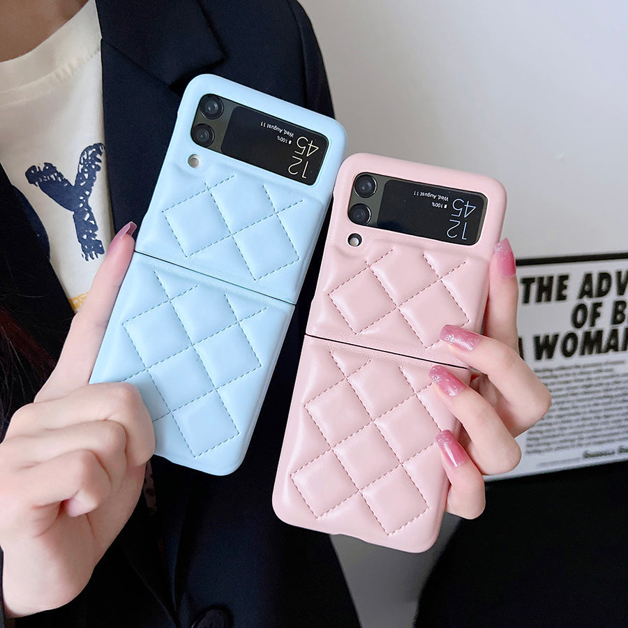 New Fashion Lattice Down Jacket Phone Case For Samsung Galaxy Z Flip Series