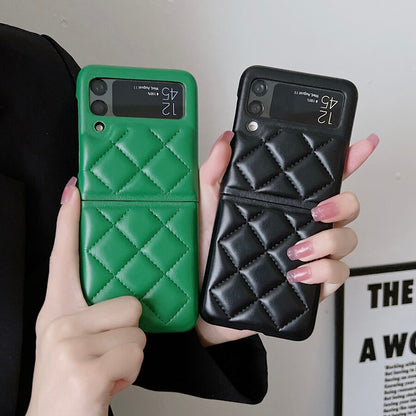 New Fashion Lattice Down Jacket Phone Case For Samsung Galaxy Z Flip Series