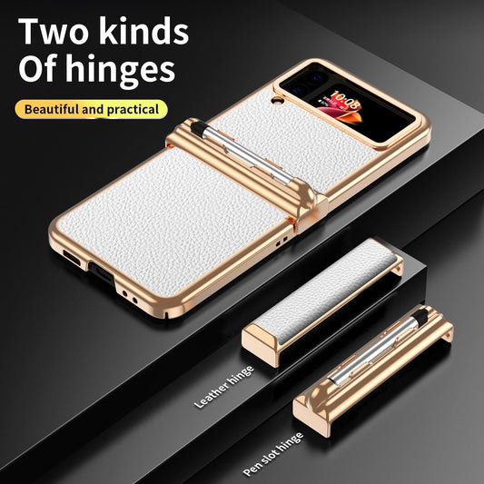 Luxury Leather Case (Pen Slot) For Samsung Galaxy Z Flip 4