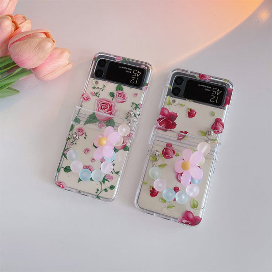 Cute Rose Flower Bracelet Case for Samsung Galaxy Z Flip Series