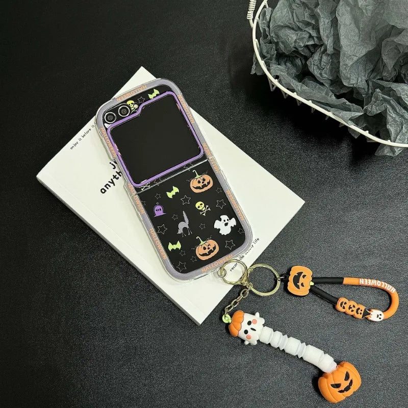 Happy Halloween Pumpkin Ghost Case for Samsung Galaxy Z Flip 4/5/6/7