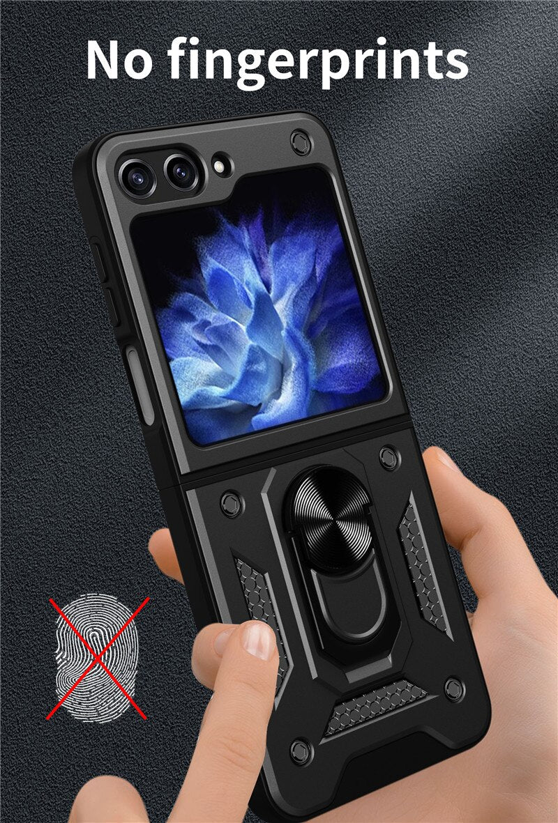 Armor Magnetic With Stand Holder Ring Case For Samsung Galaxy Z FLIP Series