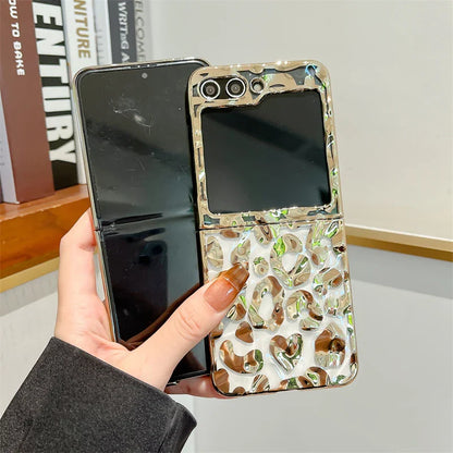 Luxury Leopard Print Phone Case for Samsung Galaxy Z Flip 4/5/6/7