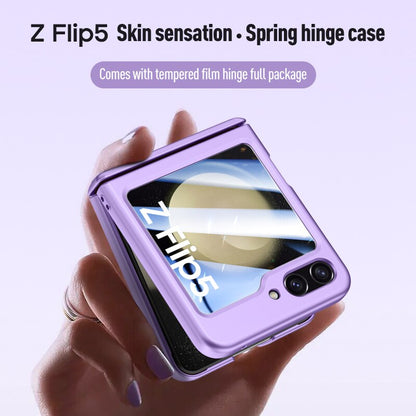 Shockproof Matte Case with Front Screen Glass For Samsung Galaxy Z Flip