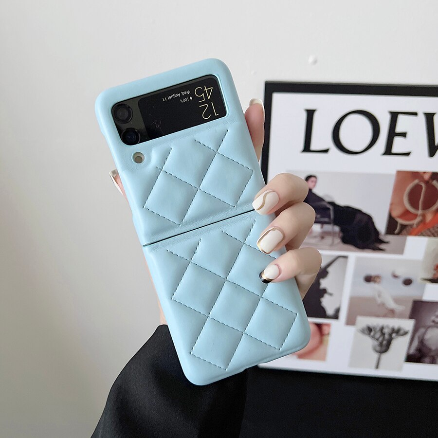 New Fashion Lattice Down Jacket Phone Case For Samsung Galaxy Z Flip Series