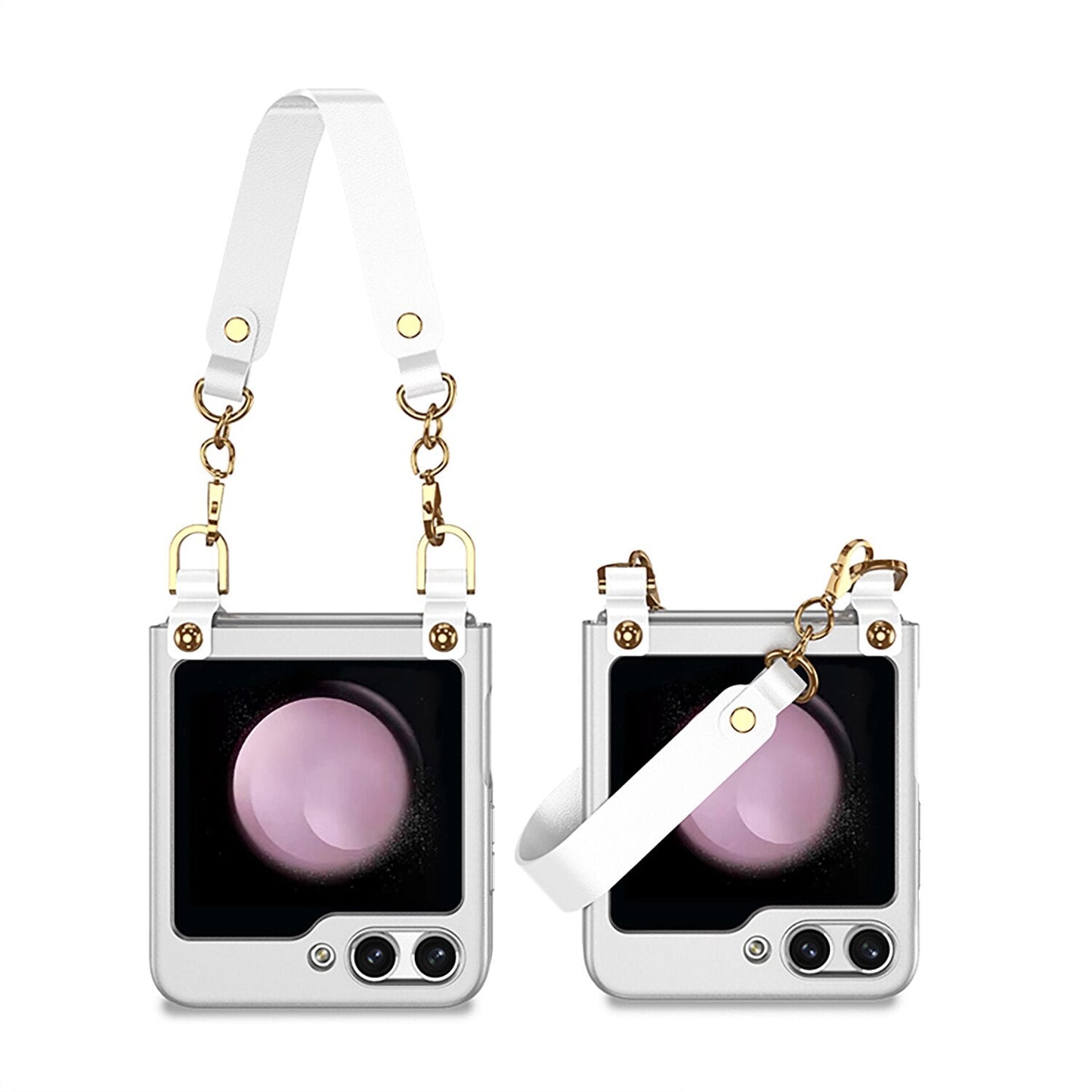 Electroplating Wrist Strap Case for Samsung Galaxy Z Flip Series