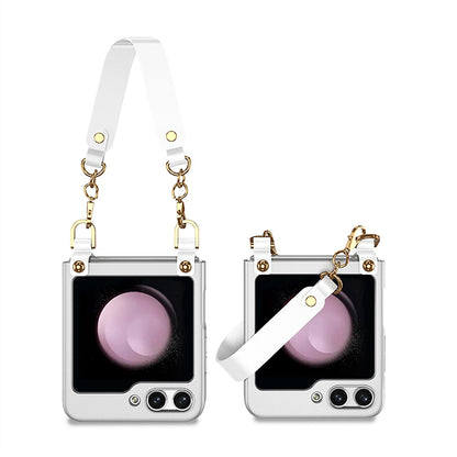 Electroplating Wrist Strap Case for Samsung Galaxy Z Flip Series