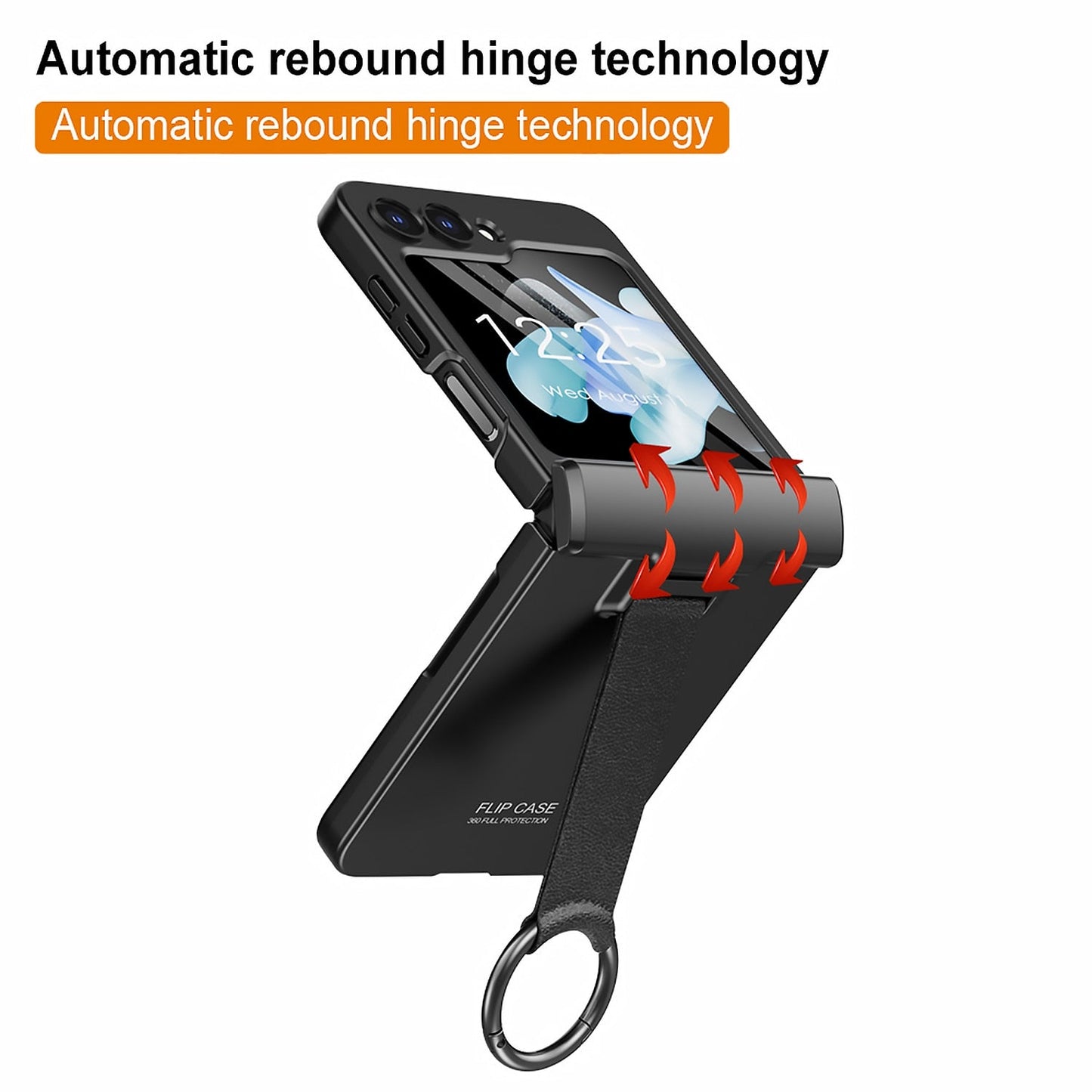 Full Protection Matte Case With Ring Bracket For Samsung Galaxy Z Flip 5 & 4