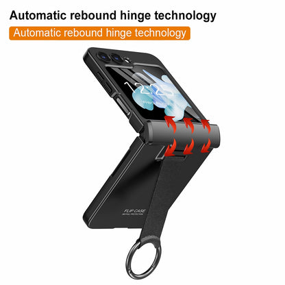 Full Protection Matte Case With Ring Bracket For Samsung Galaxy Z Flip 5 & 4