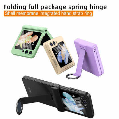 Full Protection Matte Case With Ring Bracket For Samsung Galaxy Z Flip 5 & 4
