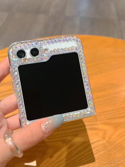 Bling Diamond Flower Bear Case for Samsung Galaxy Z Flip 4/5/6/7