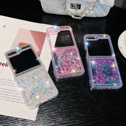 Cute Pearl Diamond Glitter Case for Samsung Galaxy Z Flip 4/5/6/7