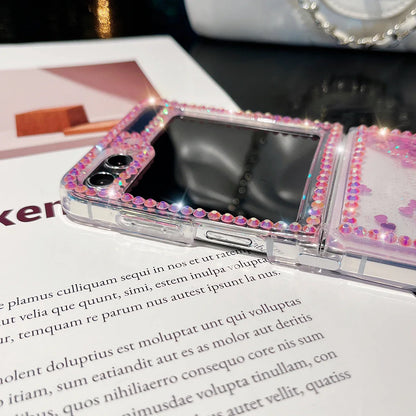 Cute Pearl Diamond Glitter Case for Samsung Galaxy Z Flip 4/5/6/7