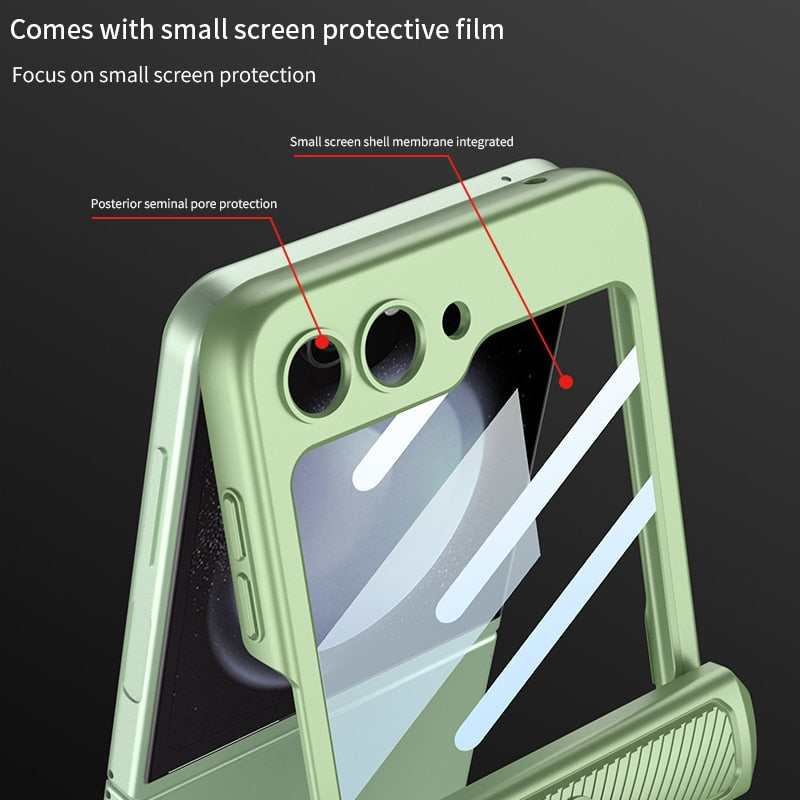 Armor Case with Ring Holder Magnetic Hinge Protective For Samsung Galaxy Z Flip  Series