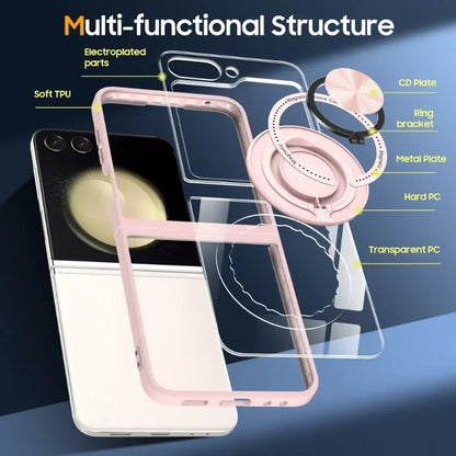Transparent Case with Ring Holder For Samsung Galaxy Z Flip Series