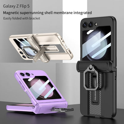 Armor Case with Ring Holder Magnetic Hinge Protective For Samsung Galaxy Z Flip  Series