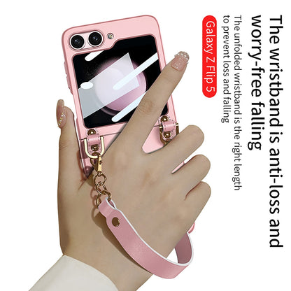 Electroplating Wrist Strap Case for Samsung Galaxy Z Flip Series