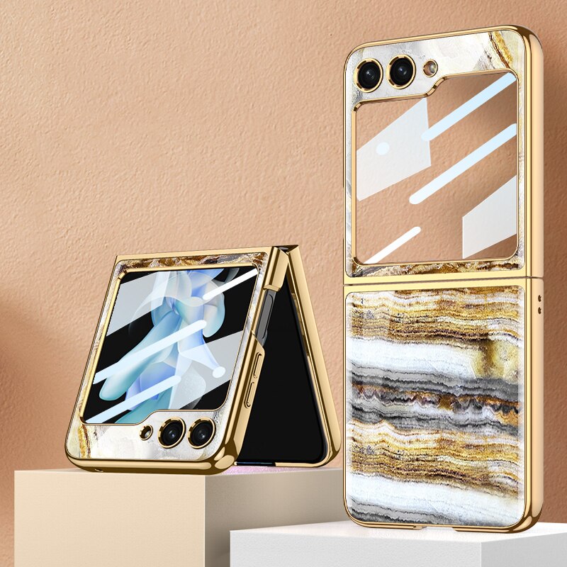 Shockproof Plating marble Cover For Samsung Galaxy Z Flip