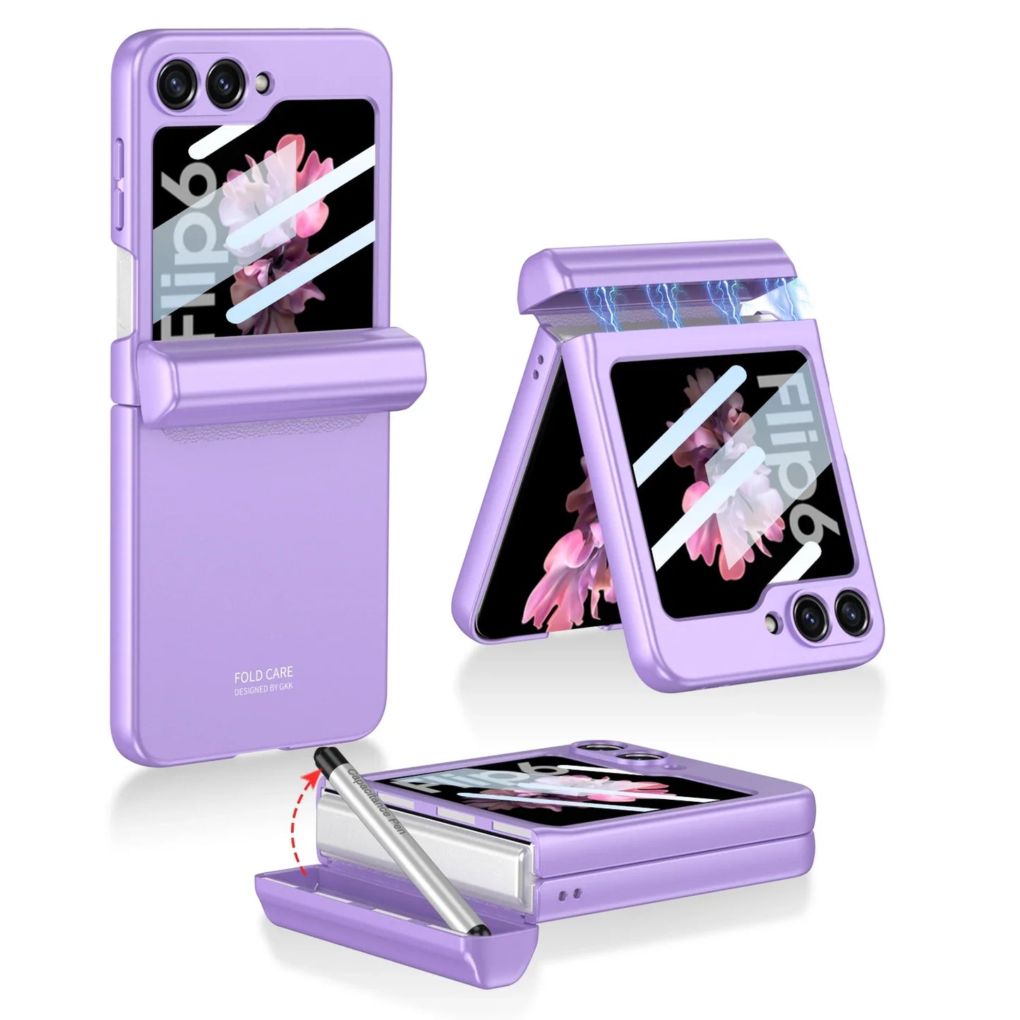 Shockproof Case with Magnetic Hinge Protection and Touch Pen for Samsung Galaxy Z Flip 7 & 6