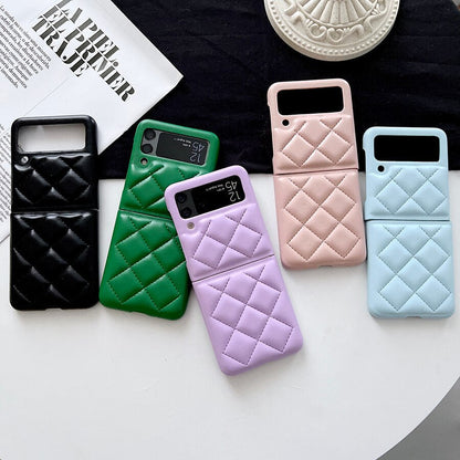 New Fashion Lattice Down Jacket Phone Case For Samsung Galaxy Z Flip Series