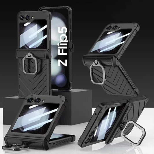 Magnetic Shockproof Case with Ring Holder For Galaxy Z Flip