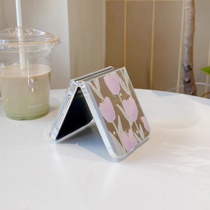 Tulip Flower Mirror Case for Samsung Galaxy Z Flip 4/5/6/7