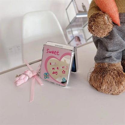 Love Heart Rabbit Mirror Case for Samsung Galaxy Z Flip 7 & 6
