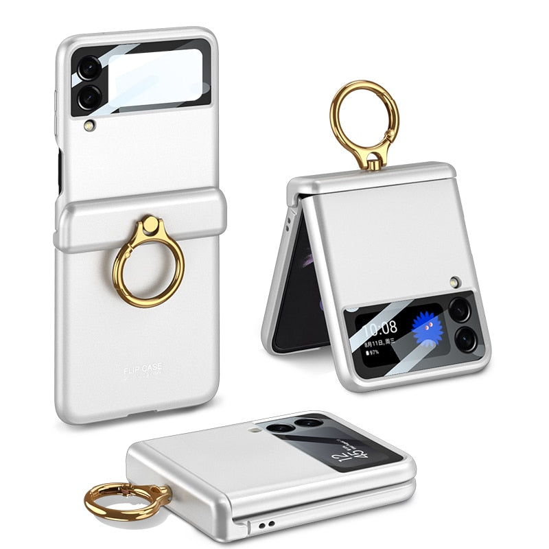 Armor Case with Ring Bracket Stand for Samsung Galaxy Z Flip Series (Magnetic Hinge Cover)