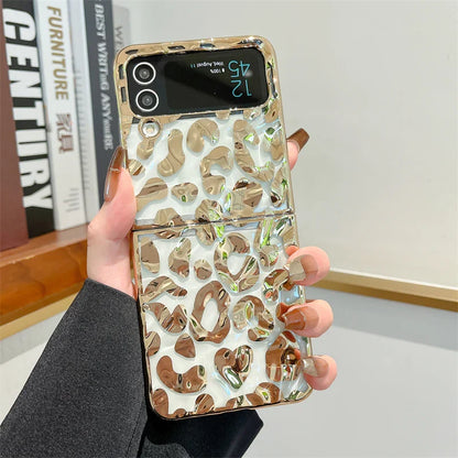 Luxury Leopard Print Phone Case for Samsung Galaxy Z Flip 4/5/6/7