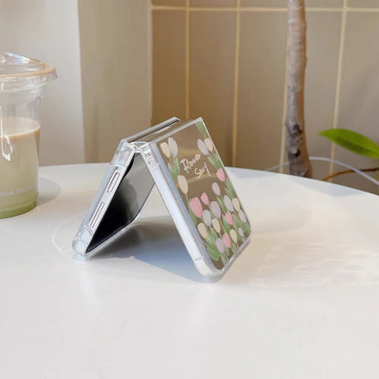 Tulip Flower Mirror Case for Samsung Galaxy Z Flip 4/5/6/7