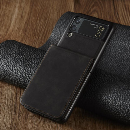 Luxury Leather Wallet Case For Z Flip