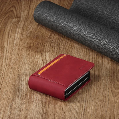 Luxury Leather Wallet Case For Z Flip