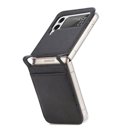 Leather Case With Card Holder For Z Flip Series