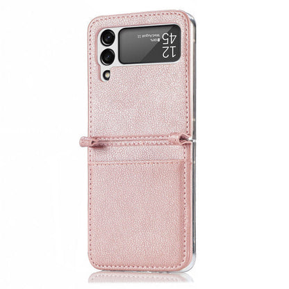 Leather Case With Card Holder For Z Flip Series