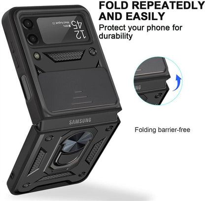 Drop Tested Cover with Magnetic Kickstand Car Mount Protective Case for Samsung Galaxy Z Flip 6 & 7