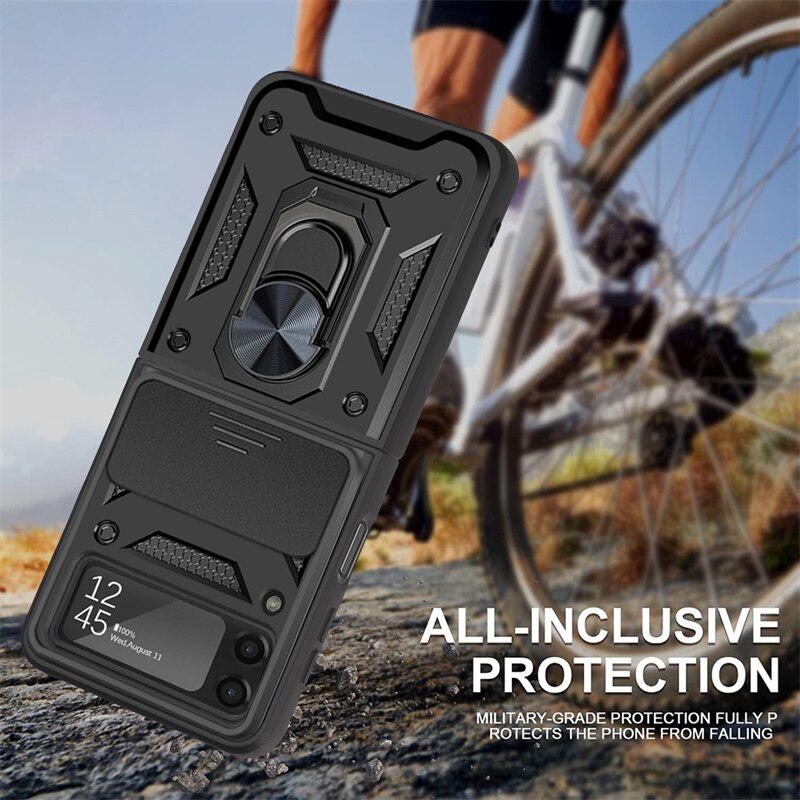 Drop Tested Cover with Magnetic Kickstand Car Mount Protective Case for Samsung Galaxy Z Flip 6 & 7