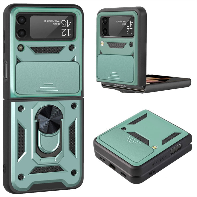 Drop Tested Cover with Magnetic Kickstand Car Mount Protective Case for Samsung Galaxy Z Flip 6 & 7