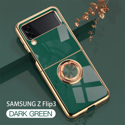 Luxury Electroplating Magnetic Ring Bracket Protective Cover for Samsung Galaxy Z Flip Series
