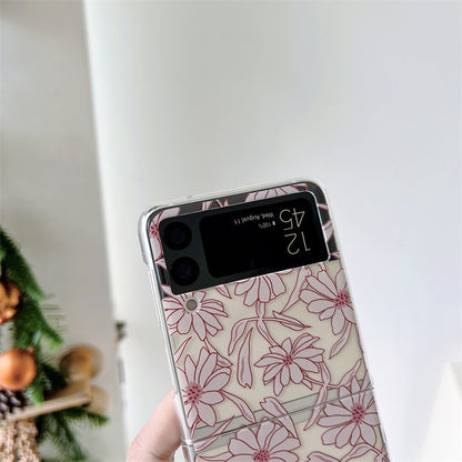 Flower Painting Transparent Case For Samsung Galaxy Z Flip Series