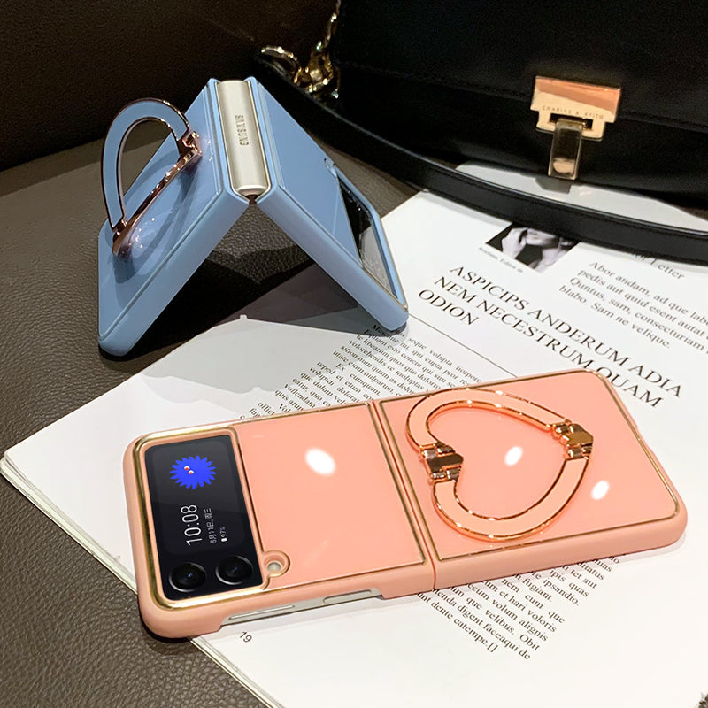Luxury Heart Bracket Case For Samsung Galaxy Z Flip Series