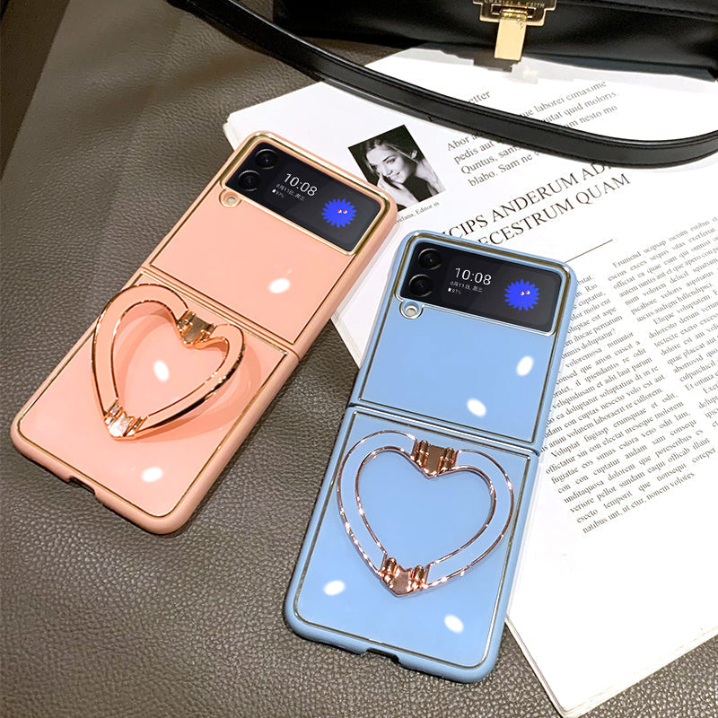 Luxury Heart Bracket Case For Samsung Galaxy Z Flip Series